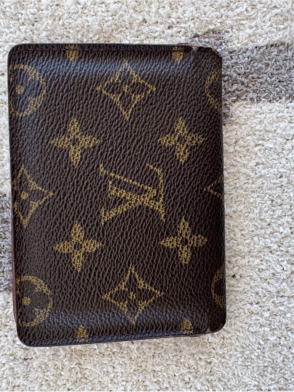 Louis Vuitton Monogram Canvas Card/Passport Sleeve in Brown and Gold